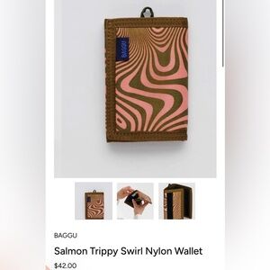 BAGGU Pink and Brown Swirl Wallet